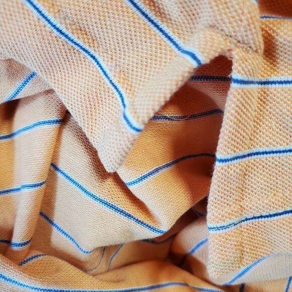 IZOD Men 2XL NWT Orange Blue Stripe Polo Shirt - Picture 8 of 8